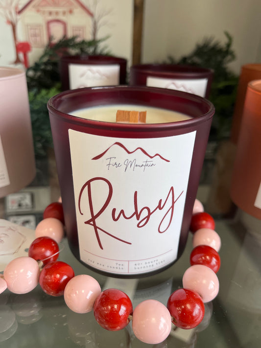 FM - Soy Wood Wick Candle - Ruby