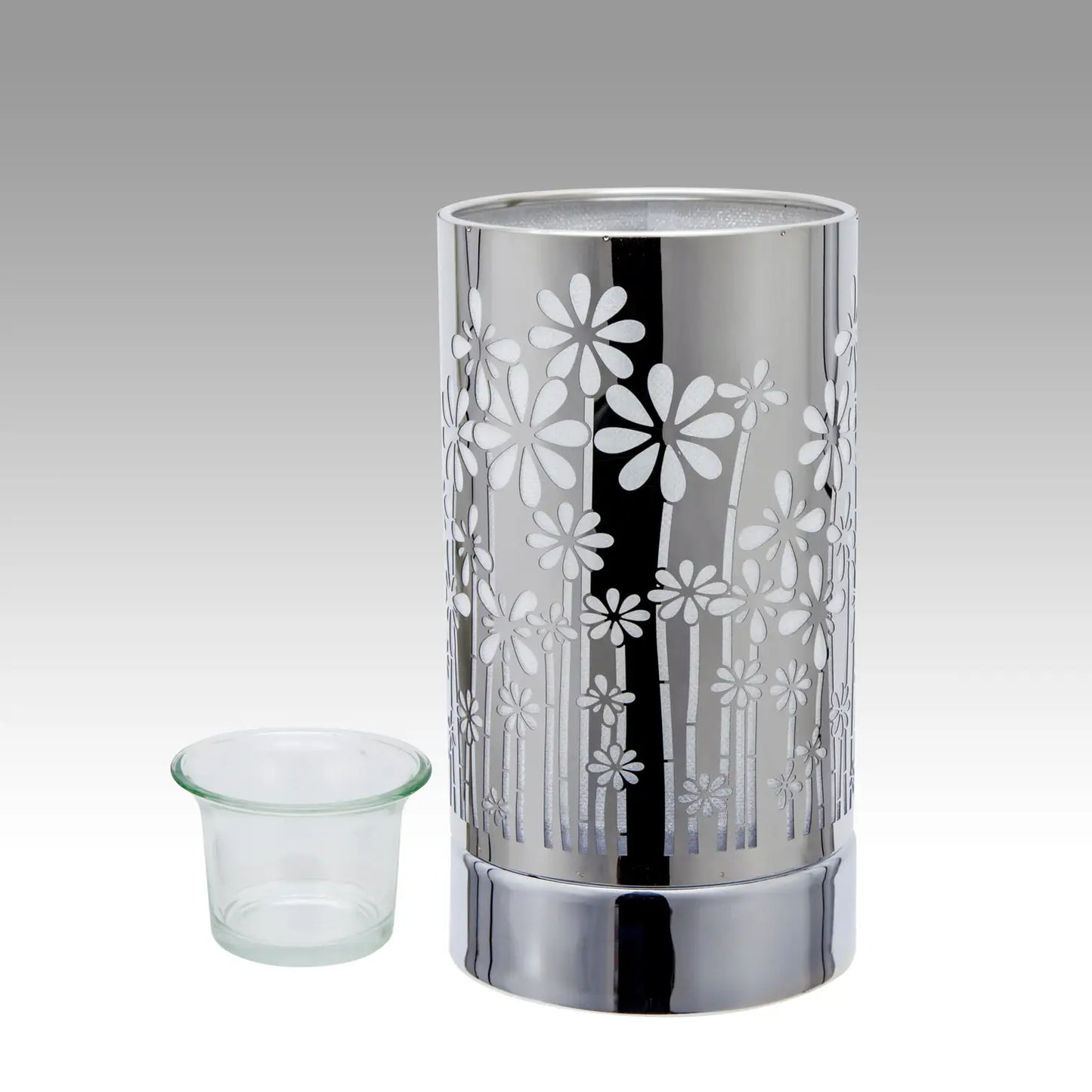 PH - Wax/Oil Burner Touch Lamp - Silver Garden