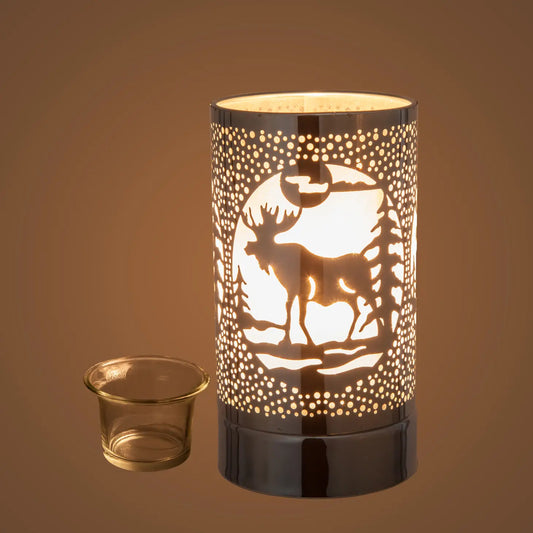 PH - Wax/Oil Burner Touch Lamp - Silver  Moose