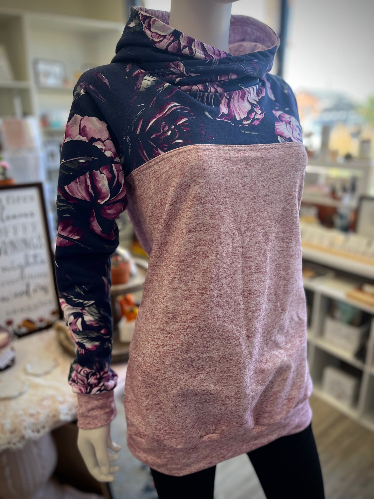 OAC Women’s Sober Floral + Heathered Mauve Floral Hoodie