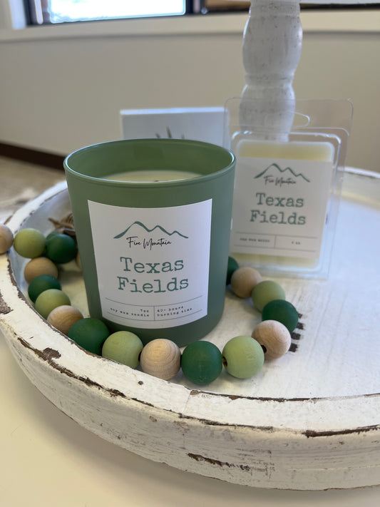 FM - Soy Wood Wick Candle - Texas Fields