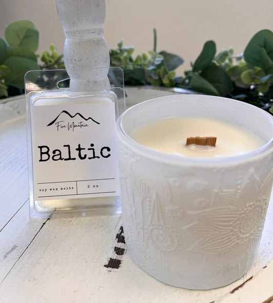 FM - Soy Wood Wick Candle - Baltic