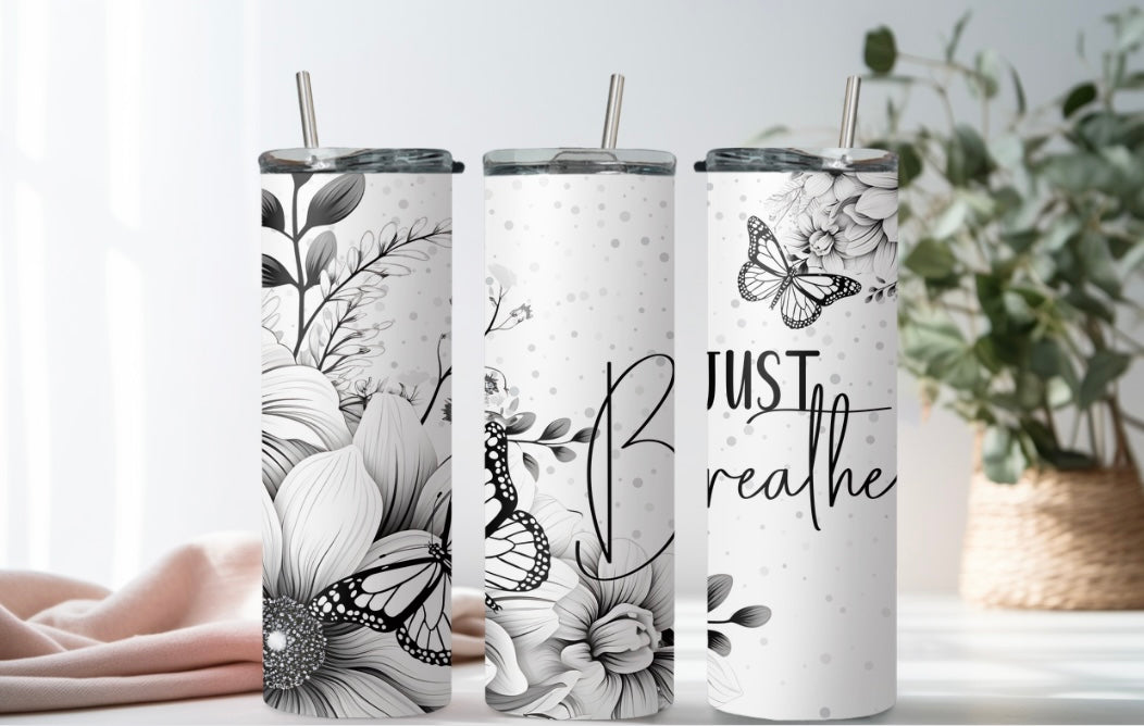 TCK - 20oz Stainless Steel Tumbler - Just Breathe