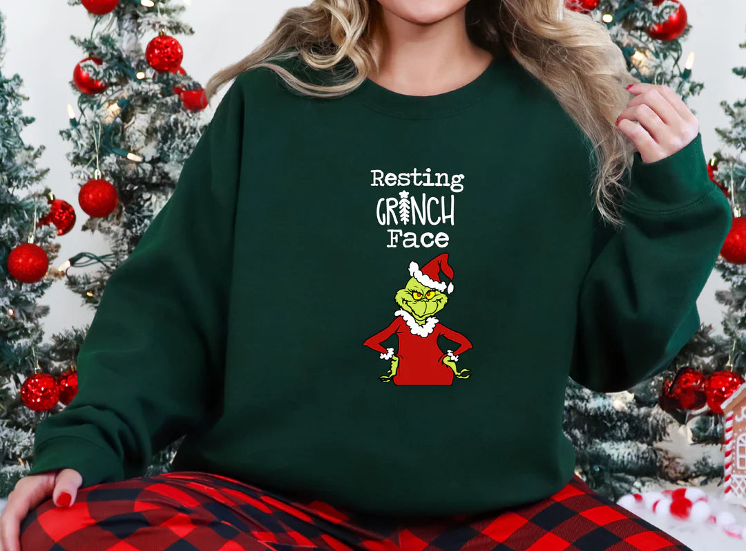 DWG - Resting Grinch Face Forest Green