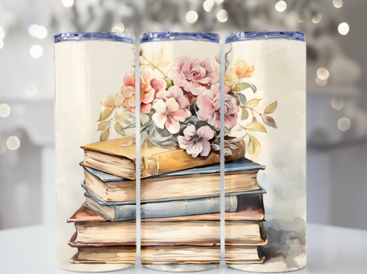 TCK - 20oz Tumbler - Floral Books