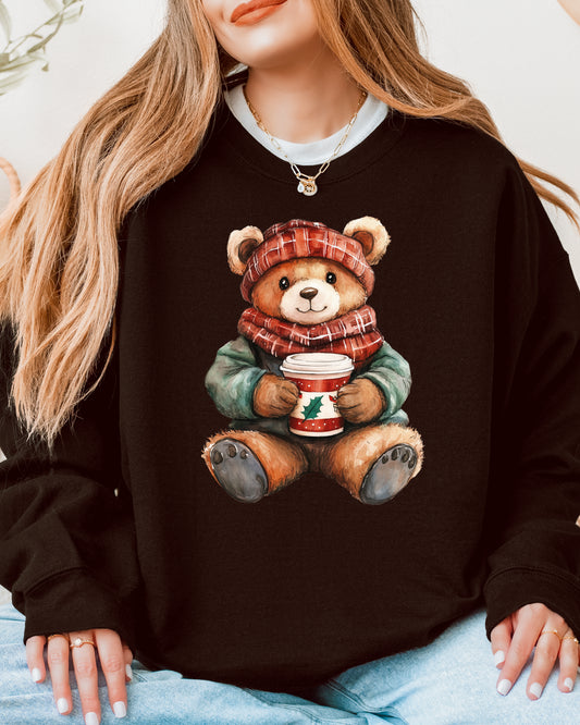 IND-MB-C Merry Bear Crewneck Chocolate Brown