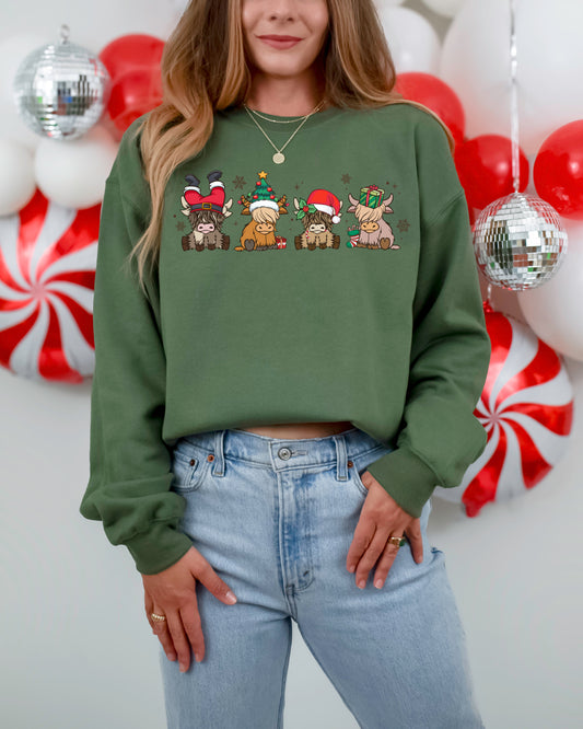 IND-MHS-C Holiday Highlands Crew - Green