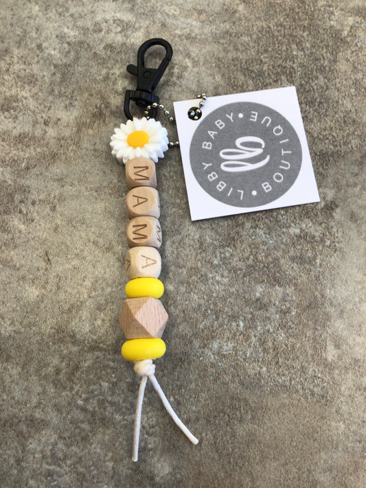 LBB-23 Keychain (Mama) white-yellow flower