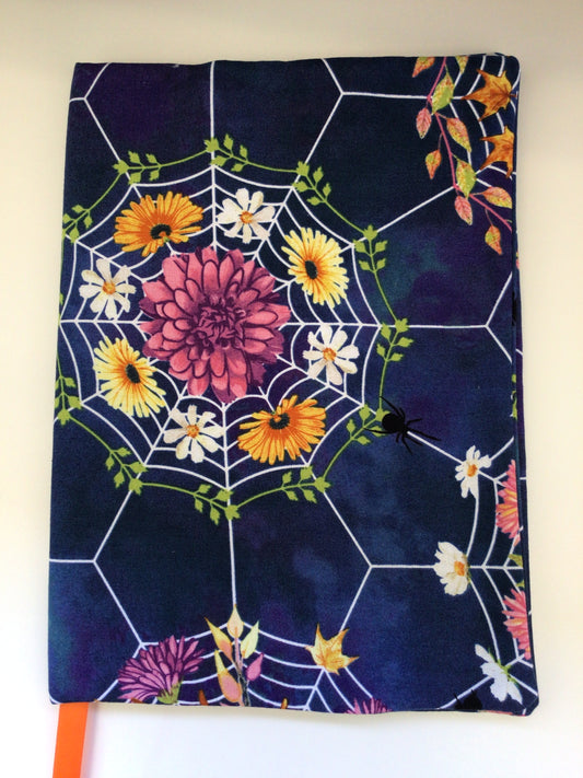 WWC-18 Med/Large Hard Book Cover - Blue Spider Web