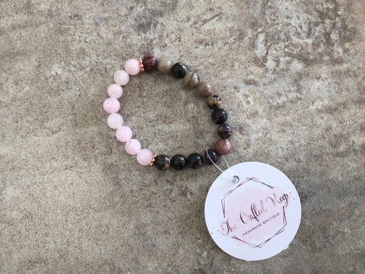 KH - Rhodonite & Rose Quartz Bracelet