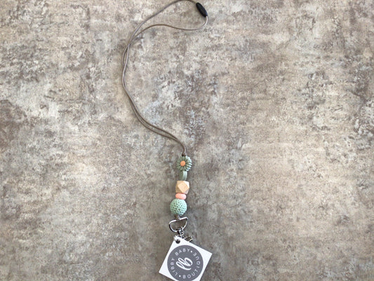 LBB - 24 Green Flower Lanyard