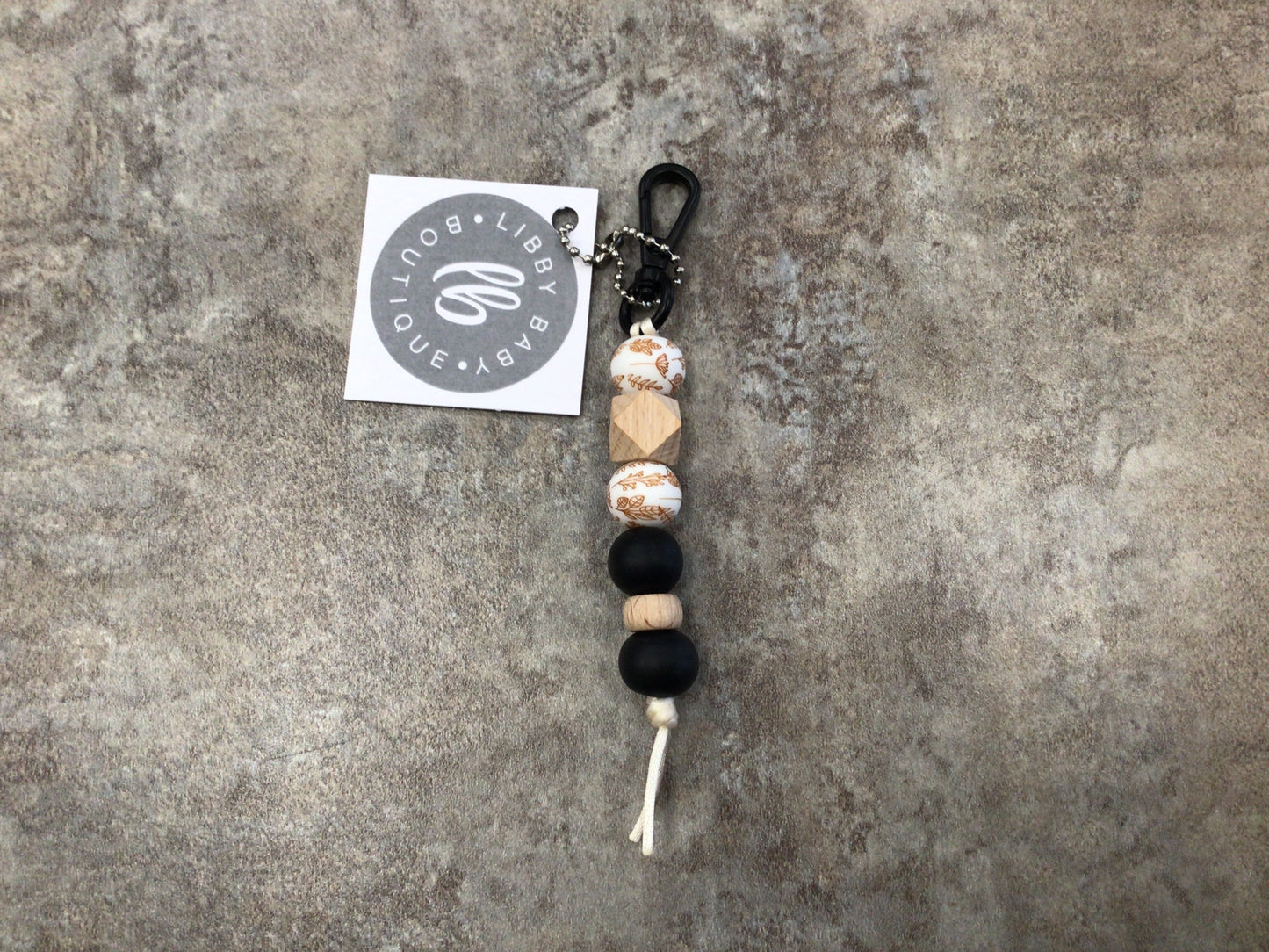 LBB - 23 Black Bead Keychain