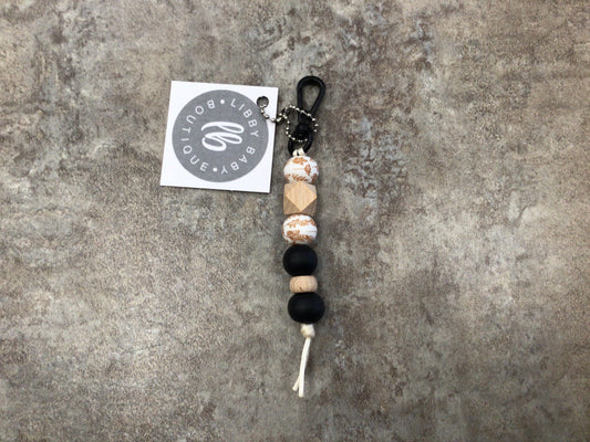 LBB - 23 Black Bead Keychain