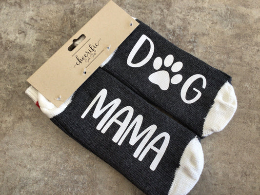 CSS166 “Dog Mama” Socks (Dark Grey)