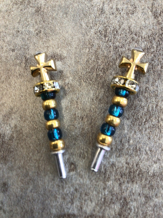 PEG - Cross (blue) Crib Peg