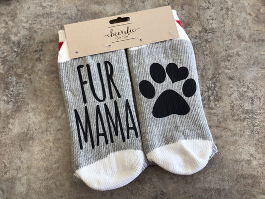 CSS103 “Fur Mama” Socks (Light Grey)