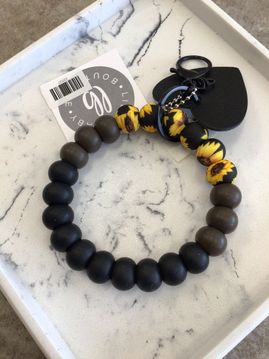 LBB-22 - Wristlet, Sunflower/Black/Brown, Large Size