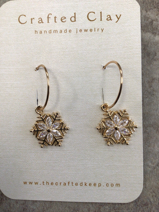 CJ - Snowflake Hoop Earrings
