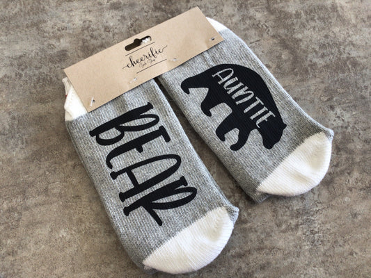 CSS117 “Auntie Bear” Socks (Light Grey)