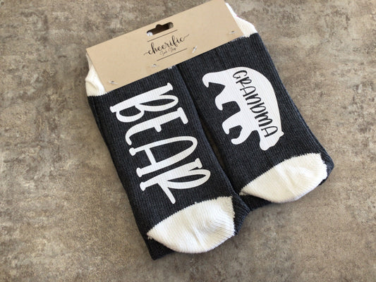 CSS114 “Grandma Bear” Socks (Dark Grey)