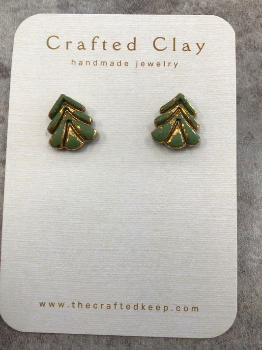 CJ - Green Tree Earrings