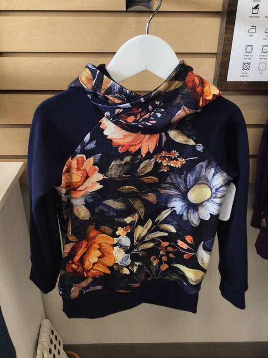 OAC Girls Hoodie Navy Floral