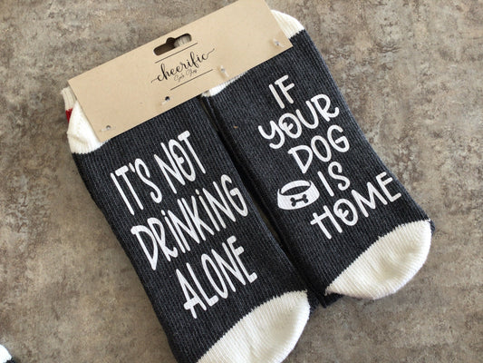 CSS150 “Drinking Alone” Socks (Dark Grey)