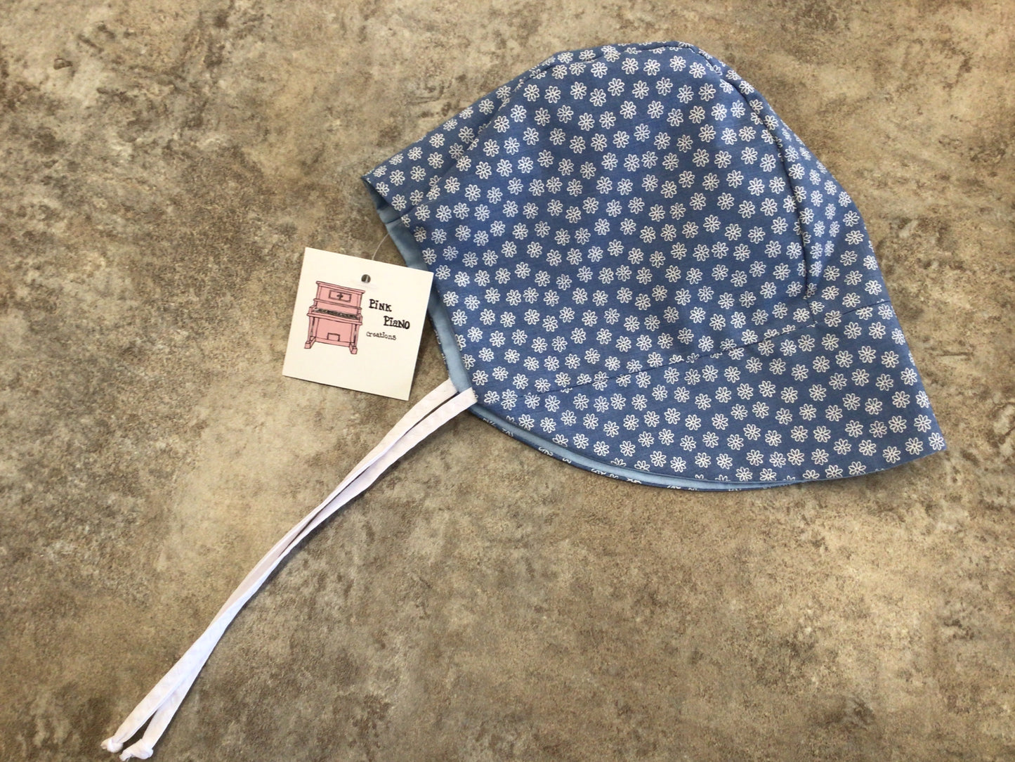 PPC - 12-18 months blue flower bonnet