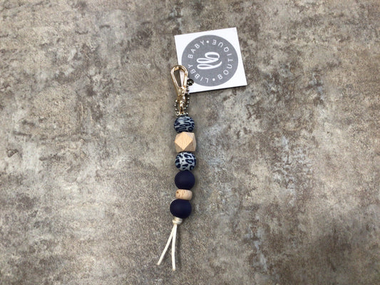 LBB - 23 Navy Bead Keychain