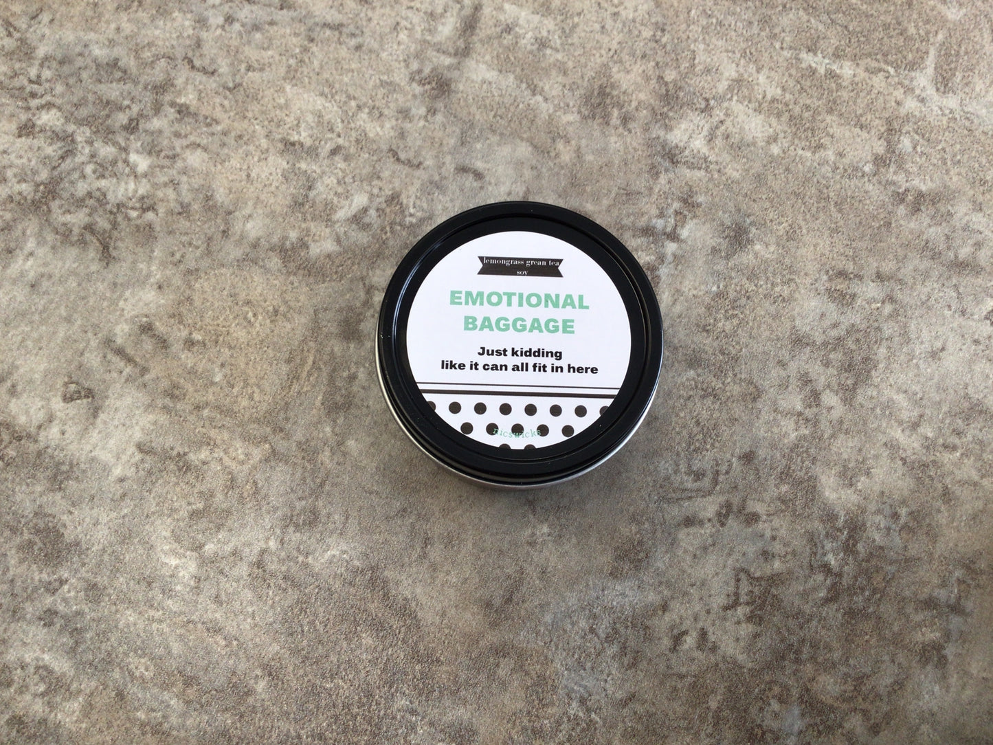 NW - Emotional Baggage Lemon grass Green Tea 4 oz Soy Candle