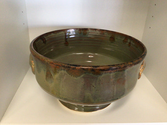 EPP20317 - Olive Green Deep Bowl with Handles