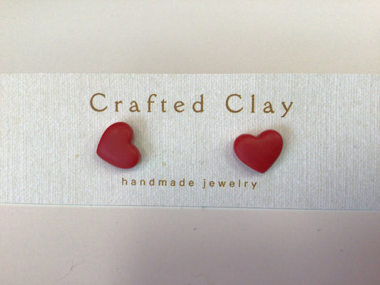 TCK - Clay Red Heart Earrings