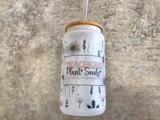 TCK - Glass Can Tumbler Teacher’s Plant Seeds
