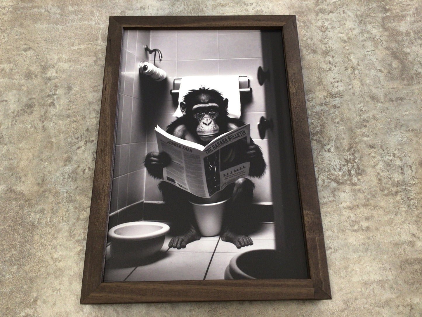 WHD Animals on the Toilet - Monkey 8x12” Sign