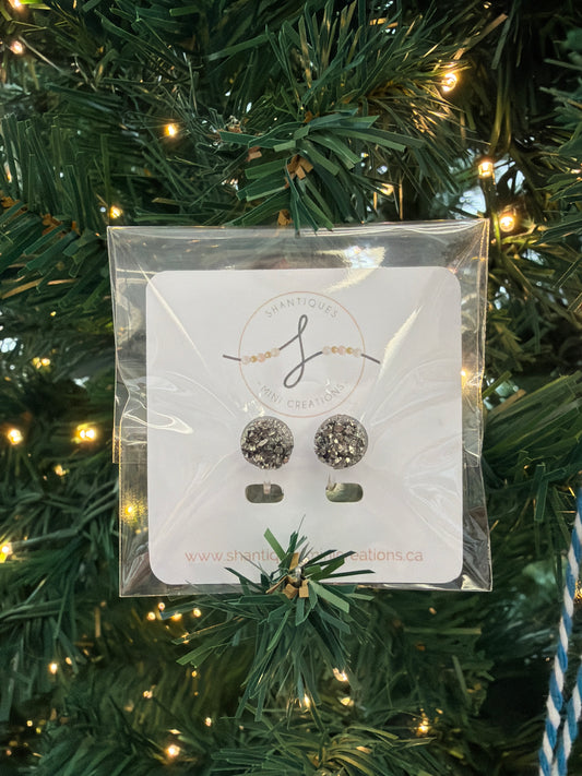 SMC - Black Druzy Clip-on earrings