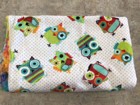 WWC - 01 Minky Blanket Owls