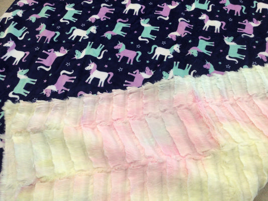 WWC-01 Baby Minky Blanket - Unicorn