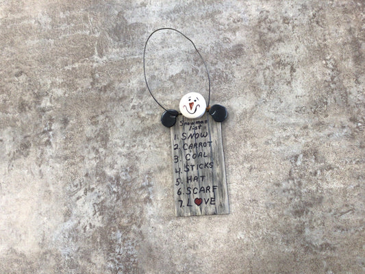 YE - Snowman List Ornament