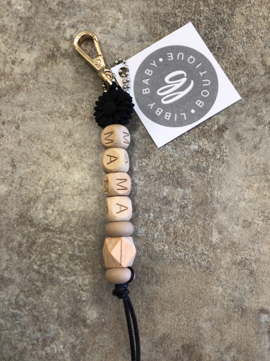 LBB-23 Keychain black flower