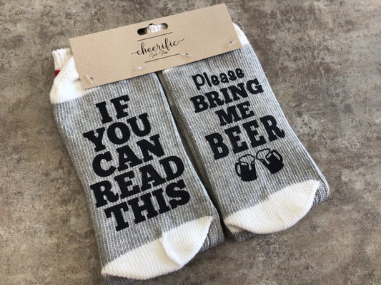 CSS129 “Bring Me Beer” Socks (Light Grey)