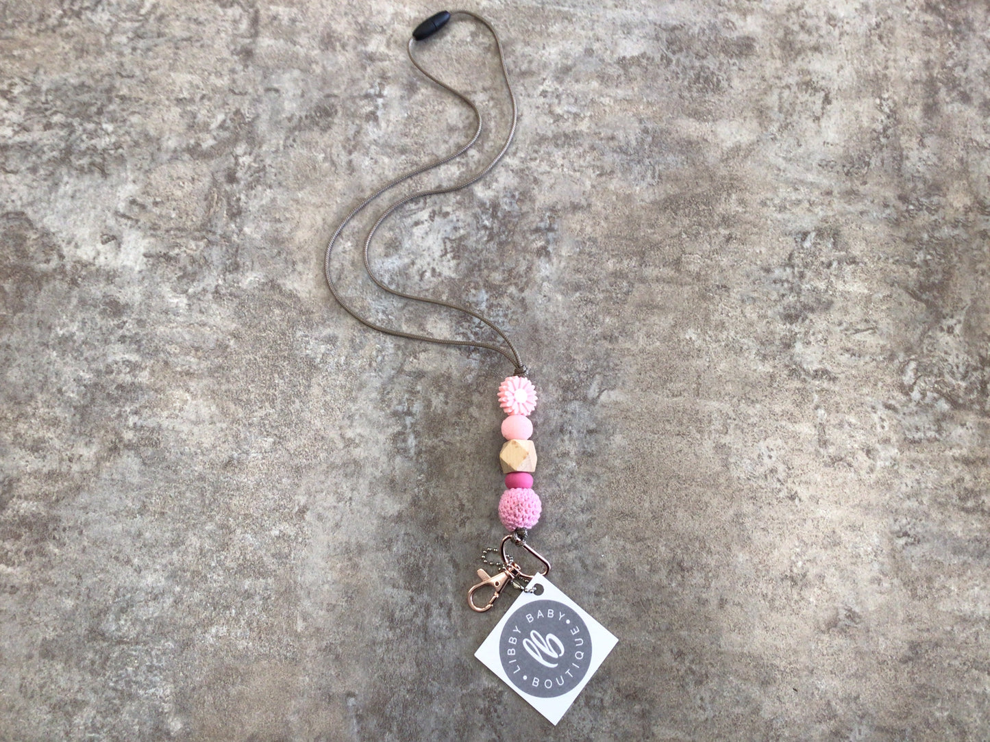 LBB - 24 Pink Flower Lanyard