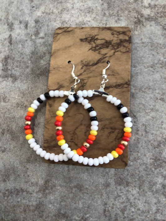 KH Navajo Earrings - white/black/red/yellow/orange