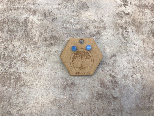 EAE 6mm Blue Chalcedony Earrings