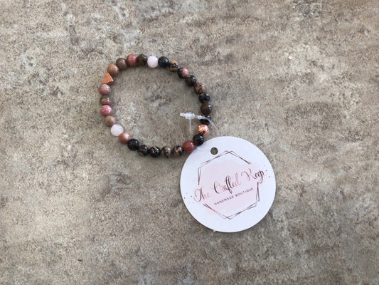 KH - Rhodonite, Rose Quartz & Hematite Bracelet