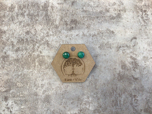 EAE 8mm Malachite Earrings