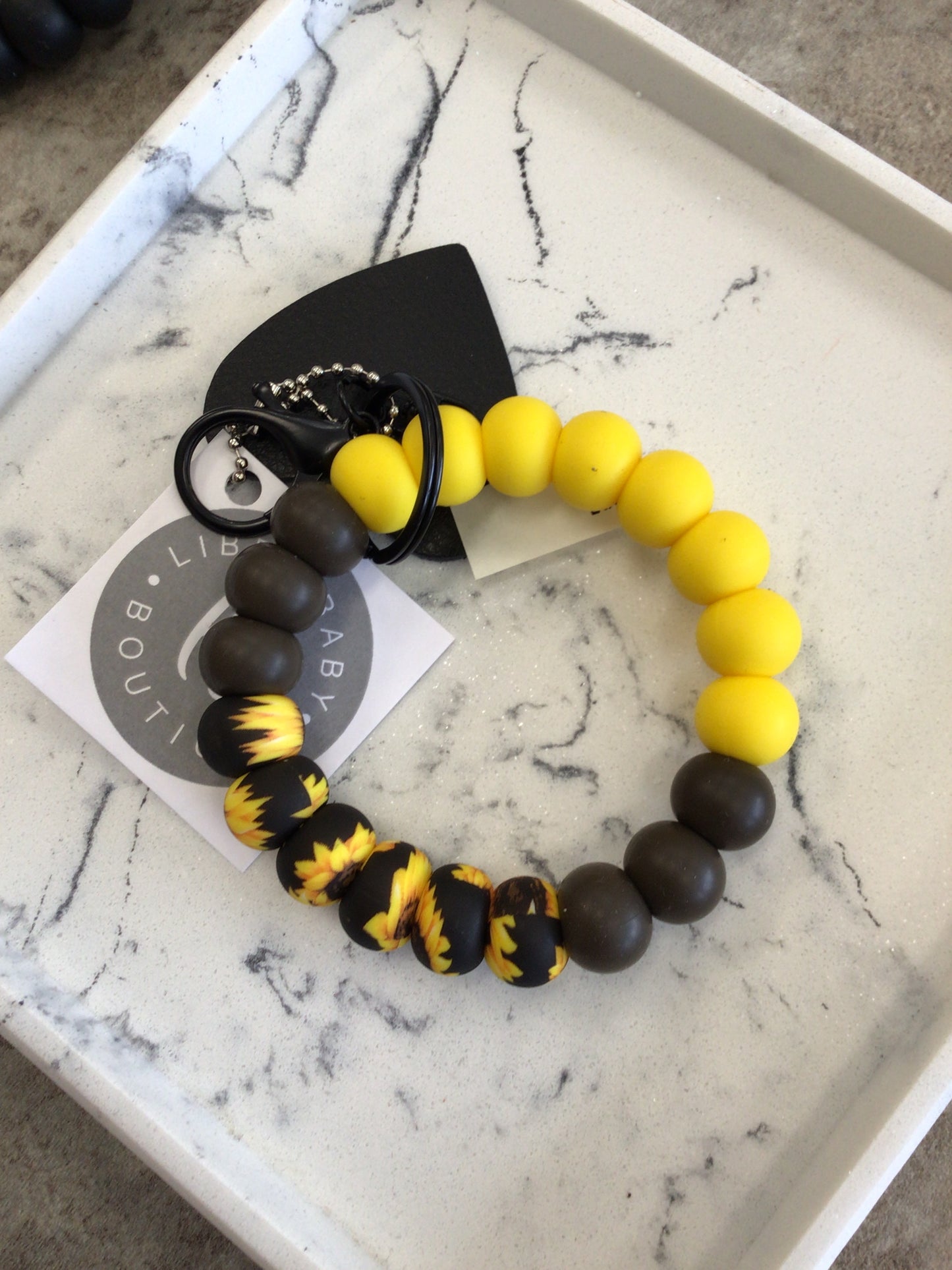 LBB-22 - Wristlet, Sunflower/Brown/Yellow, Regular Size