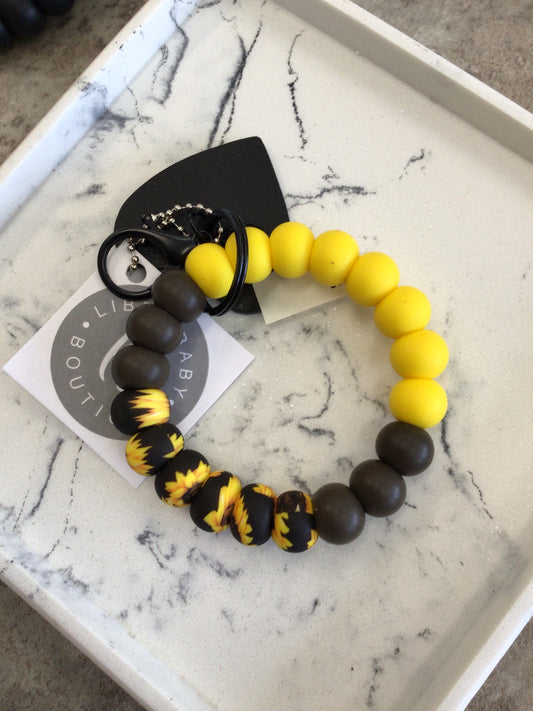 LBB-22 - Wristlet, Sunflower/Brown/Yellow, Regular Size