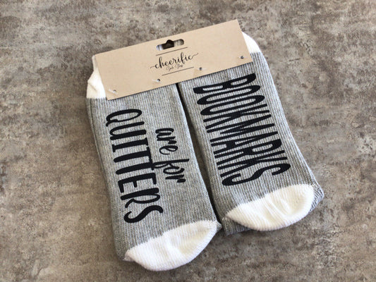 CSS137 “Bookmarks” Socks (Light Grey)