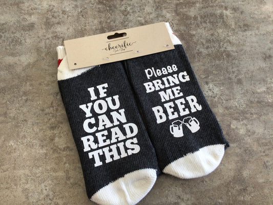 CSS130 “Bring Me Beer” Socks (Dark Grey)