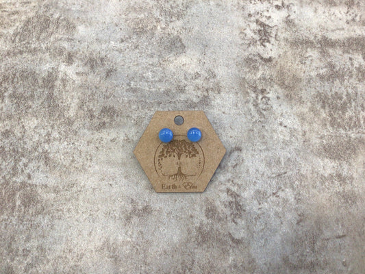 EAE 8mm Blue Chalcedony Earrings